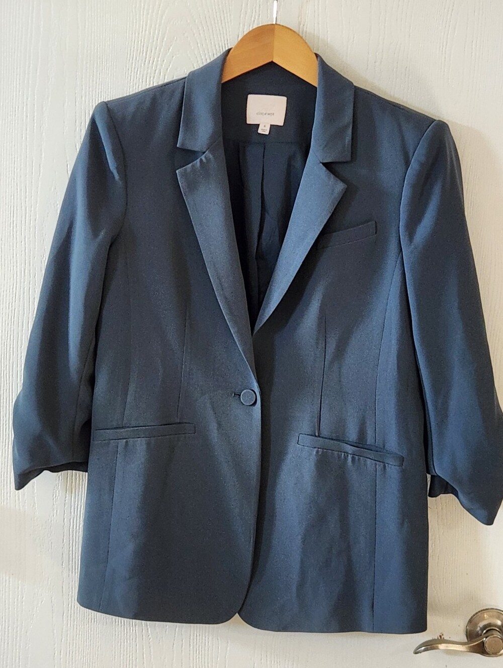 cinq a sept Slate Blue Single-Button Blazer - Picture 2 of 9